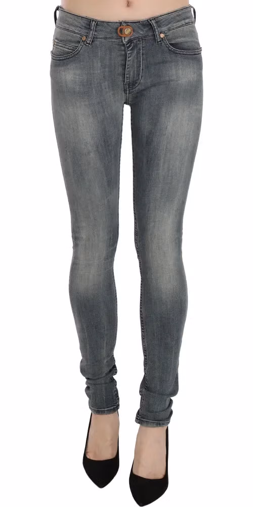 PLEIN SUD Blue Washed Low Waist Slim Fit Skinny Denim Casual Jeans