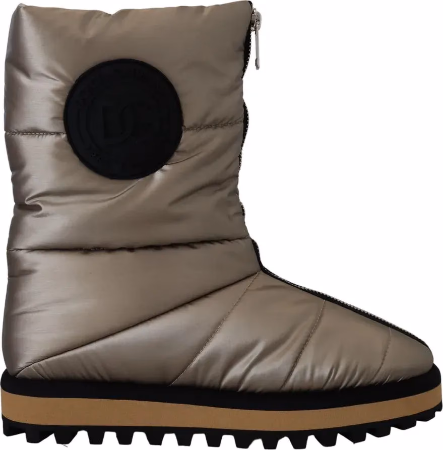 Dolce & Gabbana Silver Polyester Ankle Boots