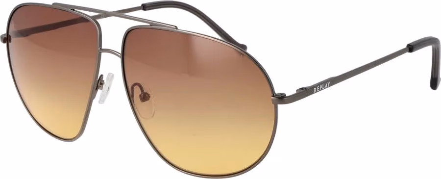 Replay Gray Metal Sunglasses