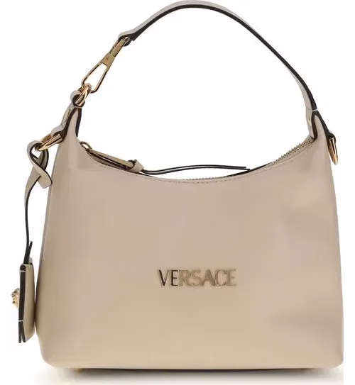 Versace Beige Calf Leather Bos Taurus Handbag