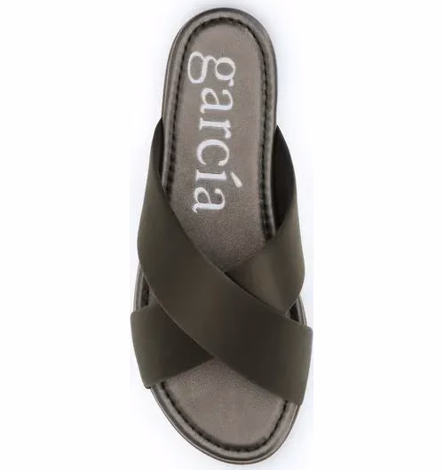Pedro García Brown Silk Flat Sandals