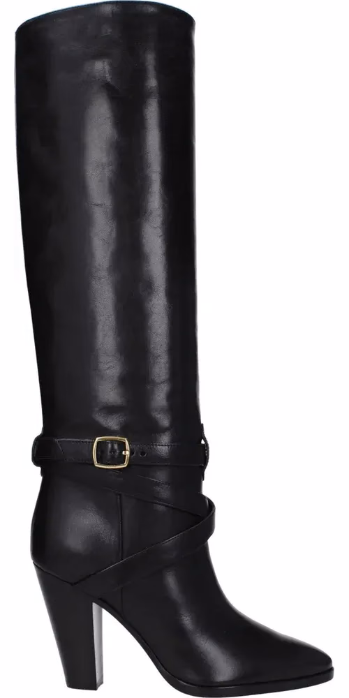 Celine Black Leather High Heel Boots