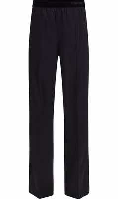 Black Silk Casual Pants