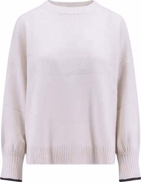 Brunello Cucinelli White Cashmere Sweater