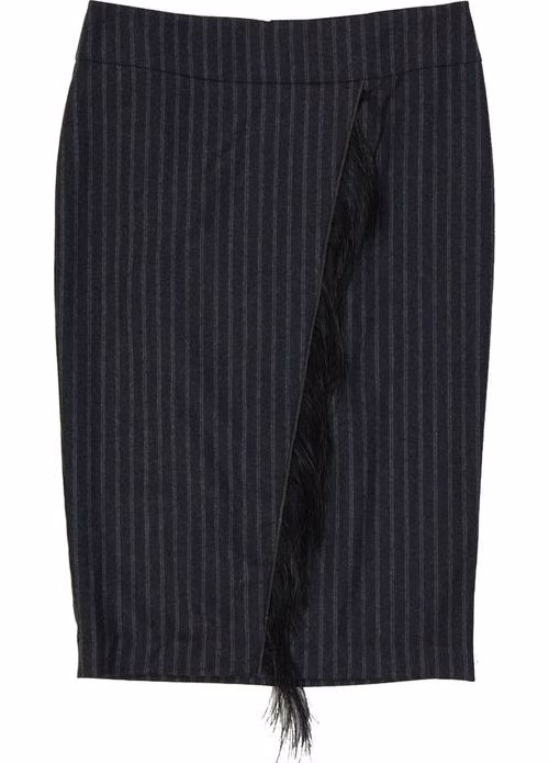 Brunello Cucinelli Gray Virgin Wool Midi Skirt