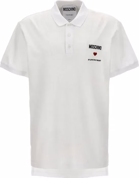 Moschino Couture White Cotton Polo Shirt