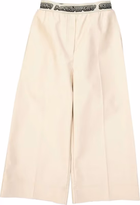 Beige Viscose Casual Pants