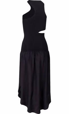 Black Silk Casual Dress