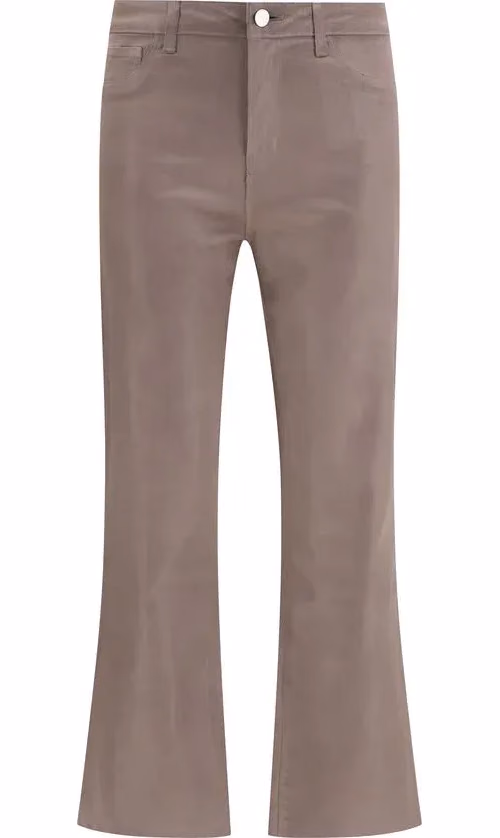L'Agence Beige Cotton High-Waisted Jean