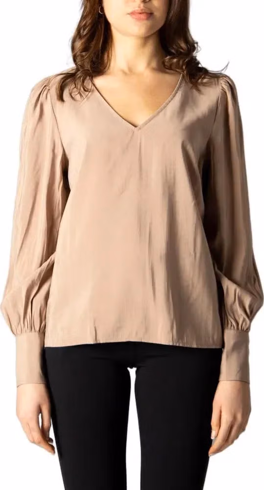Vila Clothes Beige Silk Blouse