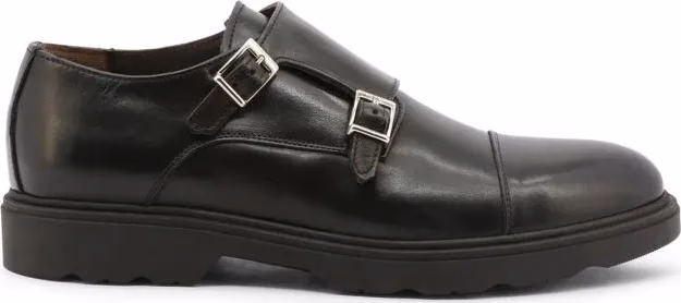 Duca di Morrone Black Leather Slip-On Loafers