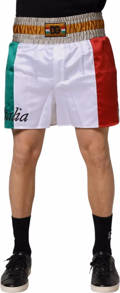 Dolce & Gabbana Multicolor Italia Polyester Bermuda Shorts