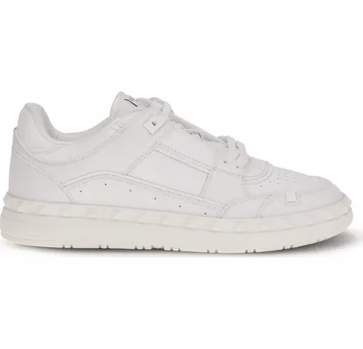 Valentino Garavani White Calf Leather Bos Taurus Low Top Sneakers
