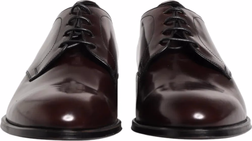 Dolce & Gabbana Black Lace Up Leather Dress Derby Men Shoes