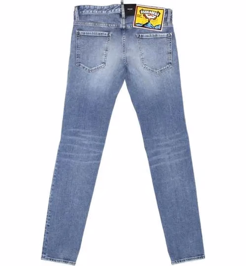 Dsquared² Blue Cotton Straight-Leg Jeans