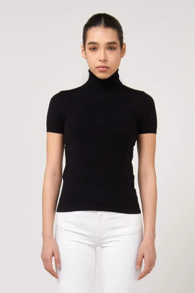 Gas Black Viscose Turtleneck