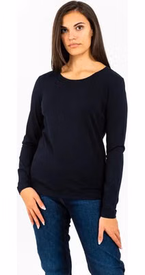 Blue Cotton Long Sleeve T-Shirt