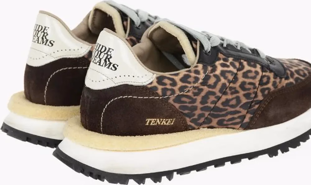 Hidnander Brown Leather Low Top Sneakers