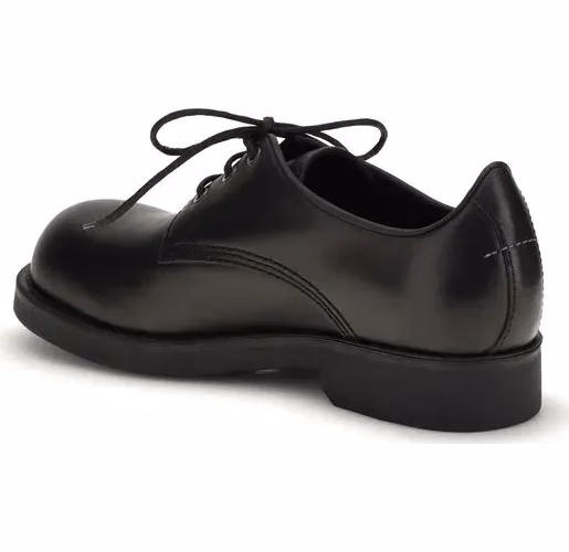 MM6 Black Calf Leather Bos Taurus Oxfords And Derbies