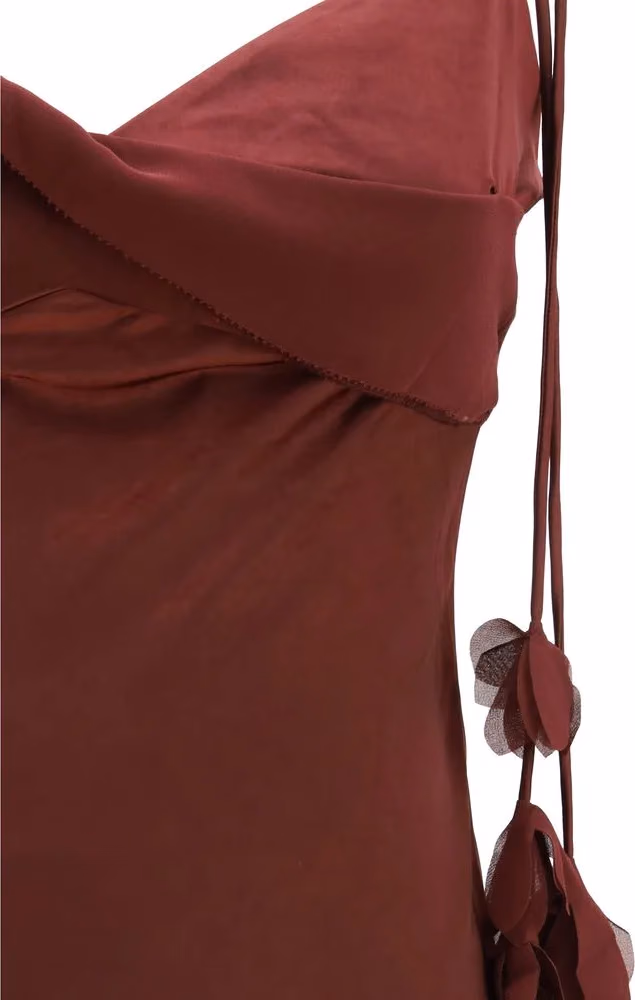 Self-Portrait Bordeaux Polyester Casual Dress