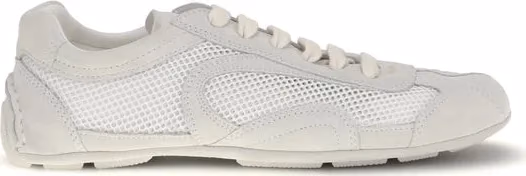 Prada White Fabric Low Top Sneakers