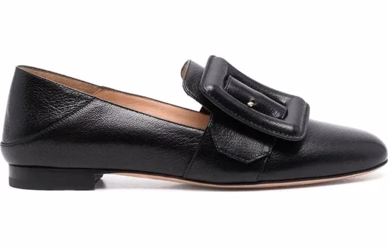 Bally Black Calfskin Slip-On Loafers