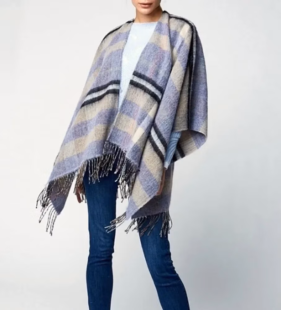 Gas Brown Marabou Poncho