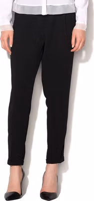 Black Polyester Casual Pants