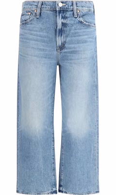 Blue Cotton Straight-Leg Jeans