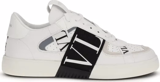 Valentino Garavani White Calf Leather Bos Taurus Low Top Sneakers