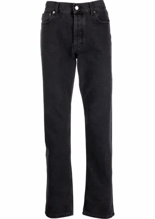 Ambush Black Cotton Straight-Leg Jeans