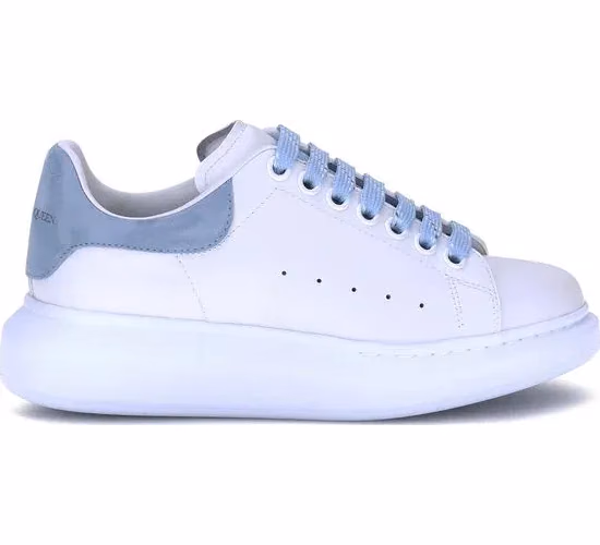Alexander McQueen Blue Calf Leather Bos Taurus Platform Sneakers