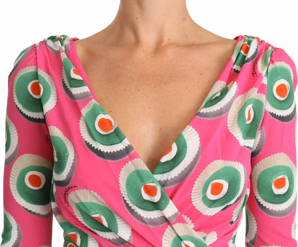 Dolce & Gabbana Pink Silk Cup Cake Sheath Stretch  Dress