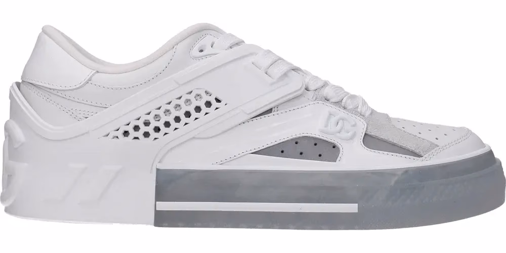 Dolce & Gabbana White Leather Low Top Sneakers
