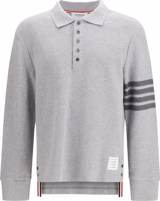 Thom Browne Gray Cotton Polo Shirt