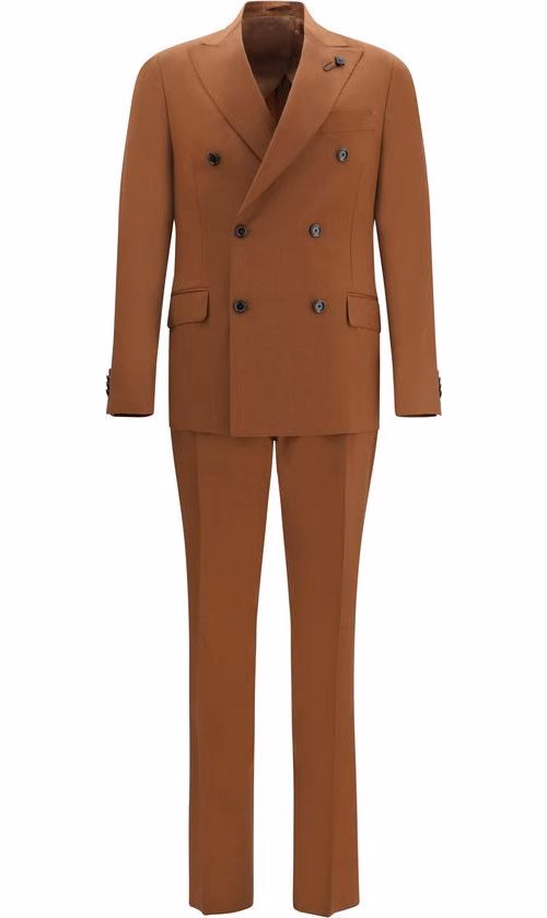 Lardini Brown Cotton Two-Piece Suit