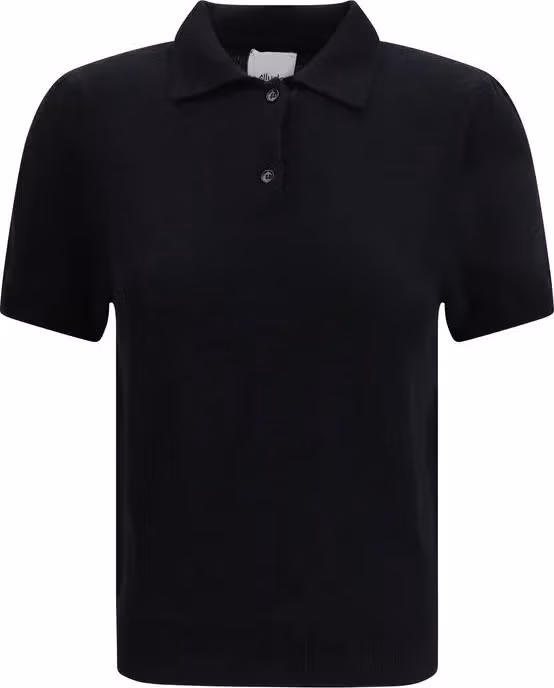 Allude Black Cashmere Polo Shirt