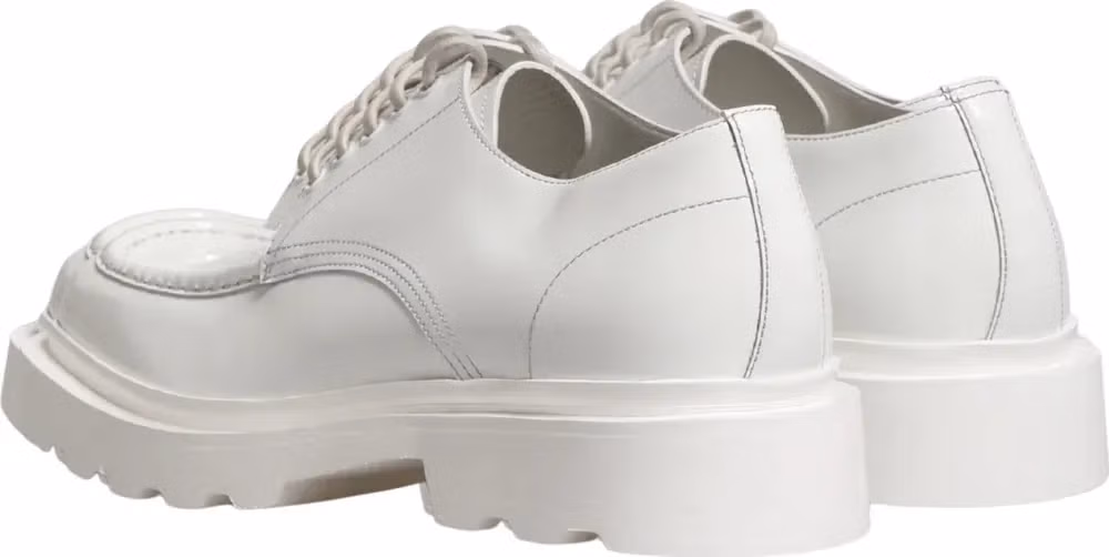 Dolce & Gabbana White Leather Chunky Sole Derby Shoes