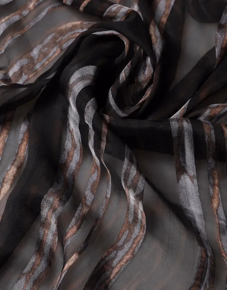 Dolce & Gabbana Black Stripes Silk Wrap Shawl Stole 193cm x 131cm Scarf