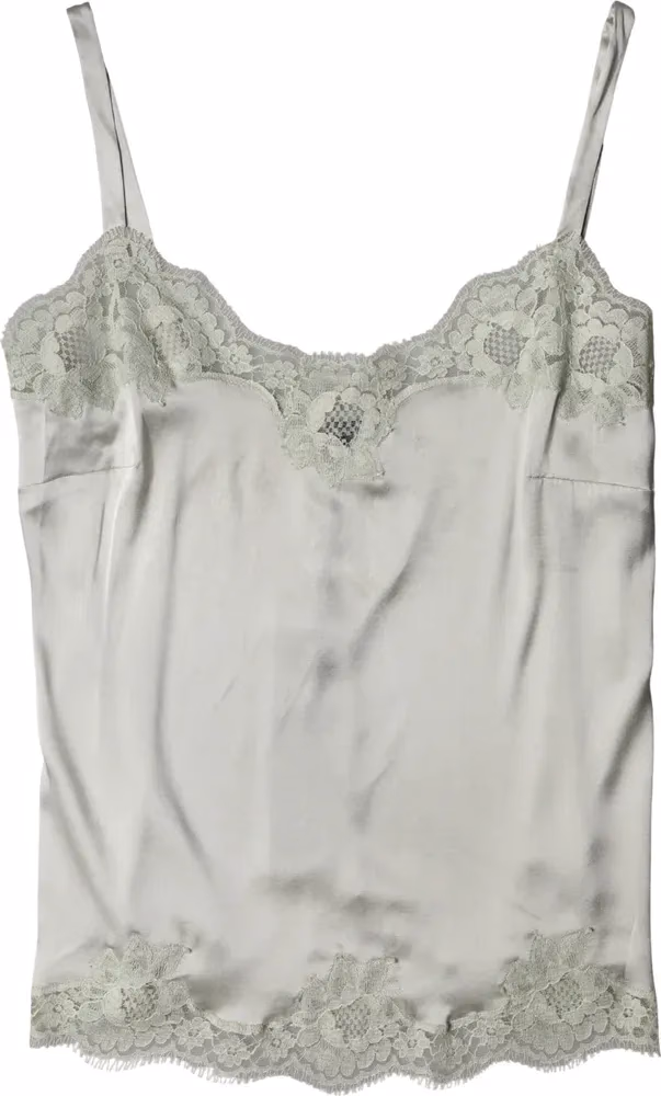Dolce & Gabbana Light Green Floral Lace Lingerie Top Underwear