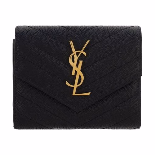 Saint Laurent Black Calf Leather Bos Taurus Wallet