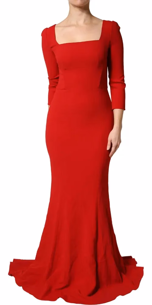 Dolce & Gabbana Red Viscose Sheath Bodycon Mermaid Dress