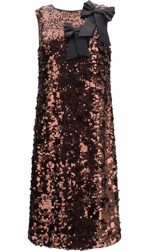 Ganni Brown Recycled Polyester Cocktail Dress