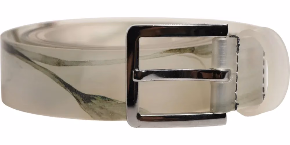 Dolce & Gabbana Men White Floral PVC Silver Metal Buckle Belt