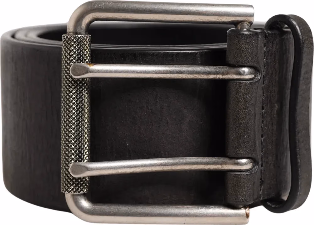 Dolce & Gabbana Men Black Classic Leather Metal Buckle Belt