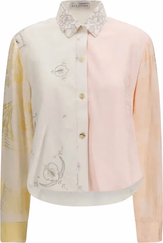 E.L.V. DENIM Multicolor Cotton Pattern Shirt
