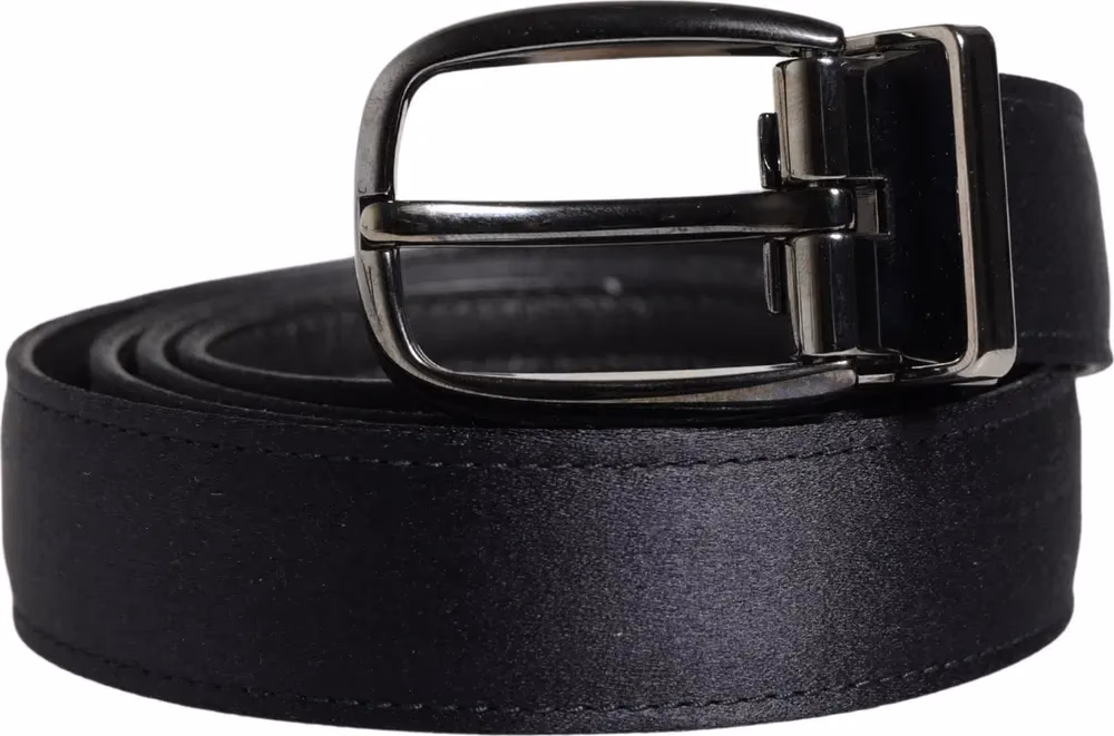Dolce & Gabbana Men Black Classic Viscose Metal Buckle Belt