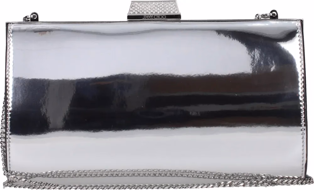 Jimmy Choo Gray Leather Clutch Bag