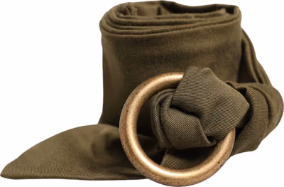 Army Green Cotton Round Buckle Waist Belt