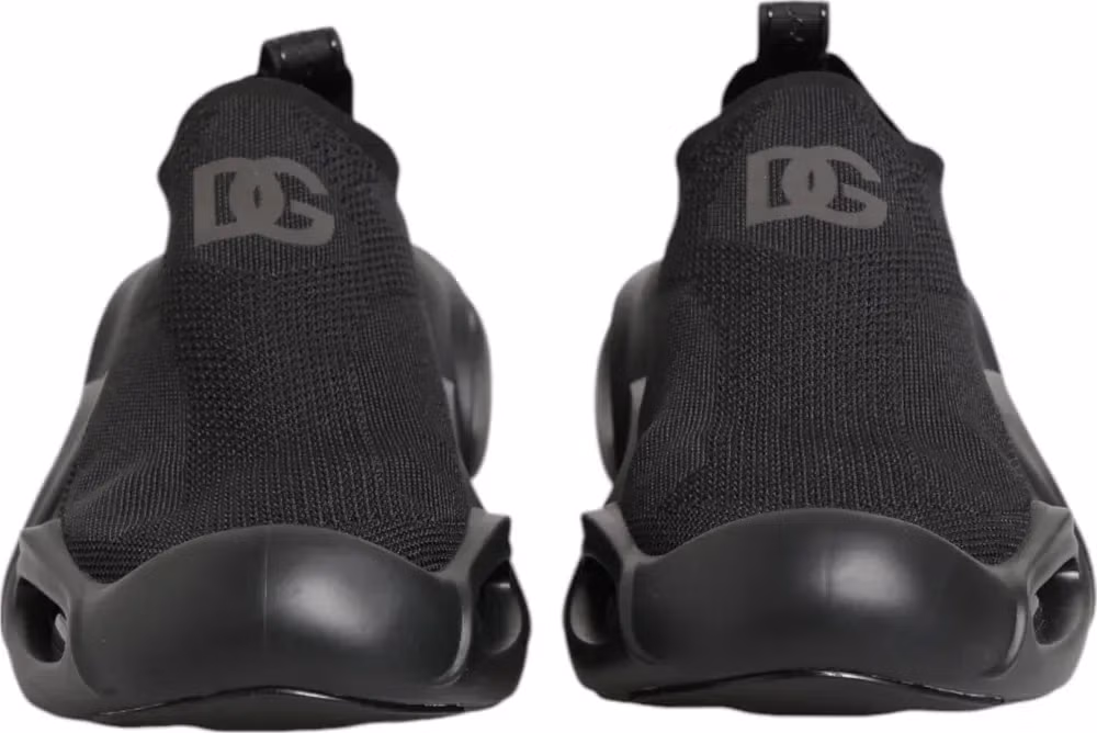 Dolce & Gabbana Black Slip On Wave Low Top Sneakers Shoes